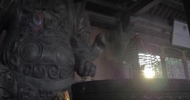 战士雕像香白营养寺庙越南