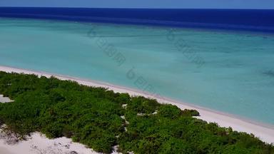 空中视图全景天堂度假胜地海滩生活方式蓝色的绿色海白色沙子背景