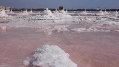 干燥库亚尔尼克河口盐晶体木柱子世纪盐行业生态问题干旱