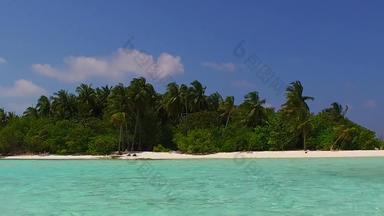 浪漫的海景奢侈品海岸线海滩野生动物蓝色的水白色桑迪背景沙滩