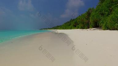 阳光明媚的景观宁静的海滨海滩假期蓝色的海洋白色桑迪背景<strong>沙滩</strong>