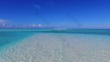 空旅行美丽的环礁湖海滩假期清晰的海洋白色桑迪背景阳光