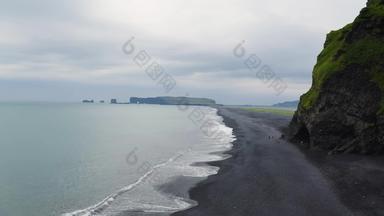 trysfjara黑色的沙子海滩南<strong>冰岛</strong>