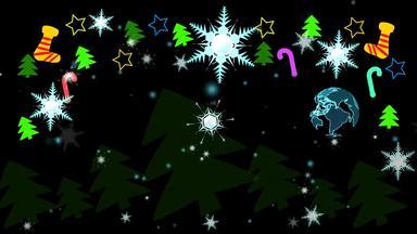 圣诞节色彩斑斓的主题数字世界旋转搭配的袜子星星树甜蜜的坚持挂天花板圣诞节树跳舞有趣的聚会，派对雪花背景