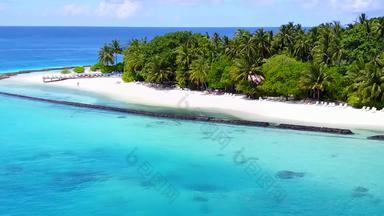 空中无人机景观异国情调的旅游海滩时间蓝色的环礁湖白色桑迪背景