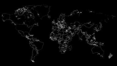 地图世界使白色<strong>微粒子</strong>