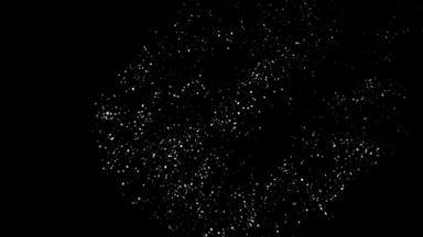 外观集群球形微粒子形式白色灰尘黑色的背景