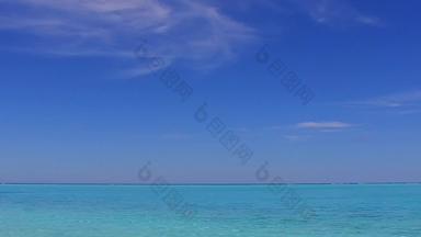 浪漫的摘要热带岛海滩野生动物清晰的海白色桑迪背景波