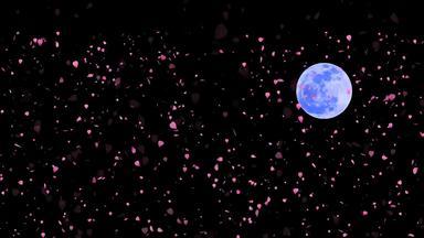 希几百万粉红色的樱花叶子下降八角火权力压倒性的魔法完整的月亮