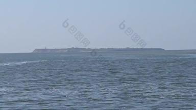 hydrofront混合新鲜的海水岛别列兹泡沫边境混合水黑色的海乌克兰
