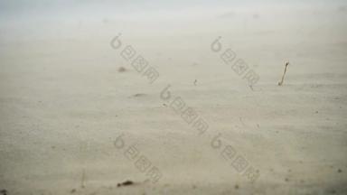 沙尘暴风使沙子飘海洋海岸海滩沙漠