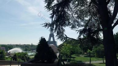 埃菲尔铁塔塔巴黎视图公园著名的广场特罗卡迪罗广场特罗卡迪罗广场埃菲尔铁塔塔参观了景点巴黎电影替身拍摄