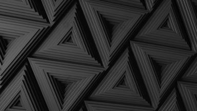 黑色的极简主义马赛克表面移动黑色的三角形摘要几何背景细胞波循环动画