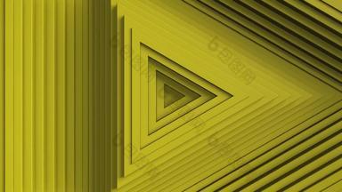 玩象征摘要三角形模式抵消效果动画黄色的纯三角环摘要背景业务演讲无缝的循环呈现