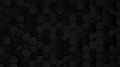 黑色的极简主义马赛克表面移动黑色的六角形状摘要几何背景蜂窝周期动画前视图