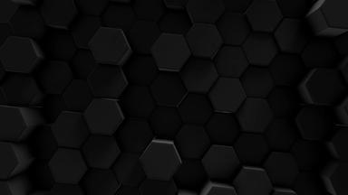 相机旋转黑色的未来主义的棱镜六边形蜜蜂库姆斯运动<strong>简约背景</strong>概念设计技术动画网格前视图