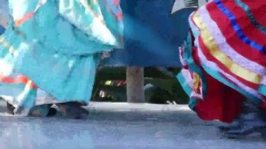 拉丁美洲人<strong>女性</strong>色彩鲜艳的传统的礼服跳舞年tapatio墨西哥国家人他跳舞街性能女拉美裔芭蕾舞多彩色的少数民族裙子女孩服装