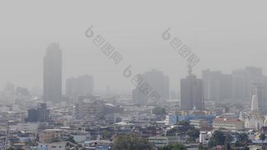 问题空气污染危险水平灰尘烟雾阴霾低可见性曼谷城市泰国