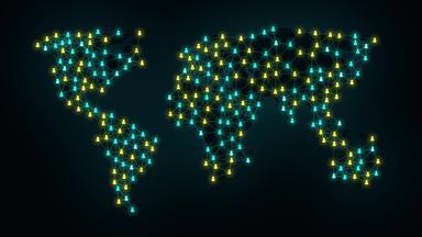 连接社会网络连接人互联网节点改变了形状世界地图丛网络联系人人黄色的绿松石