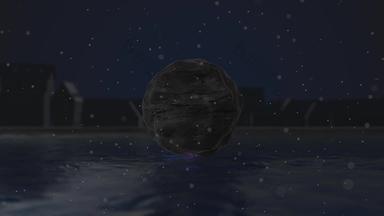 呈现发光的霓虹灯光球激光显示空空间迪斯科球<strong>深奥</strong>的能源摘要背景循环动画紫外线光谱水晚上湖不明飞行物