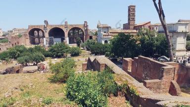 全景视图古老的体系结构细节建筑废墟罗马论坛罗马意大利