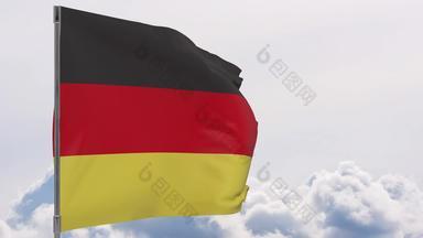 德国国旗波兰天空背景无缝的循环动画