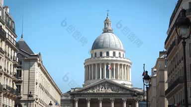 视图万神殿最初建教堂专用的吉纳维芙世俗的陵墓的地方万神殿拉丁季度巴黎法国