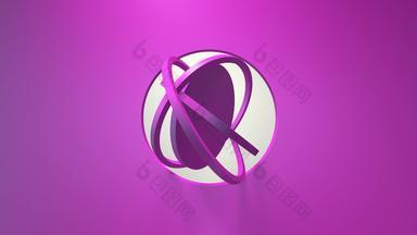 粉红色的业务动画旋转轮帧呈现窗口循环简约固体颜色翻筋斗