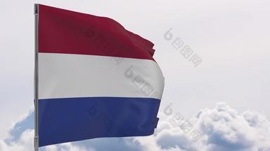 荷兰国旗波兰天空背景无缝的循环动画