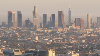 高层建筑摩天大楼大<strong>都市</strong>烟雾这些洛杉矶加州美国空气有毒污染有雾的城市市中心<strong>天际线</strong>城市景观脏雾低可见性城市生态问题