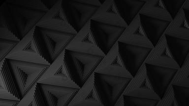黑色的极简主义马赛克表面移动黑色的三角形摘要几何背景细胞波循环动画