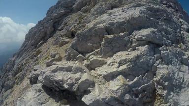 登山者观点探险攀爬岩石山<strong>峰会</strong>特里格拉夫朱利安阿尔卑斯山脉山范围