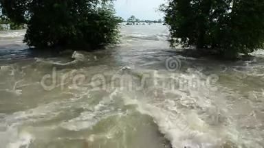 泰国的洪水。 高清