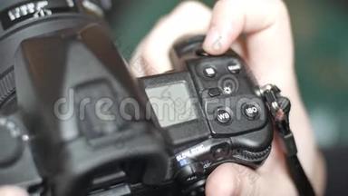 手指切换相机设置单反相机。 开关和开关的设置