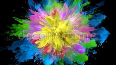 彩色爆炸-彩色烟雾系列爆炸流体粒子阿尔法哑光