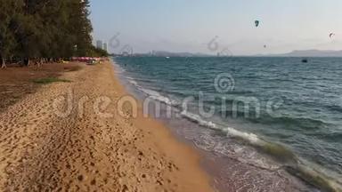 泰国东部昌布里芭堤雅海滩的鸟瞰图