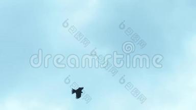 黑风筝在蓝天上飞得很高。 Milvus迁移