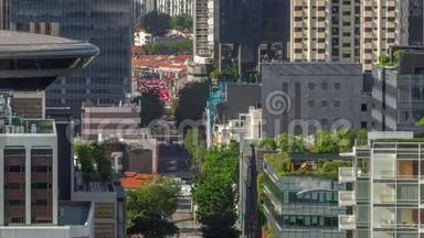 新加坡中心区的街道和城市交通