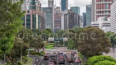 新加坡中心区的街道和城市交通