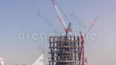 阿拉伯联合酋长<strong>国</strong>迪拜城市航空时代<strong>新现代</strong>摩天大楼的建造