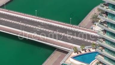 迪拜海滨长廊空中时光。 阿拉伯联合酋长国迪拜