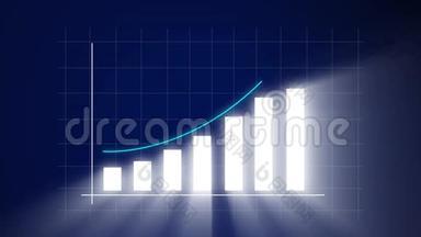 商业增长和成功<strong>箭头</strong>信息图表/动画的商业信息图表与<strong>上升箭头</strong>和酒吧统计出现，SY。