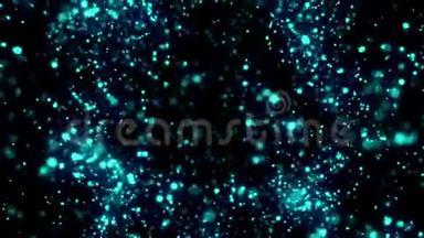 宇宙爆炸冲击波蓝色能量空间三维渲染