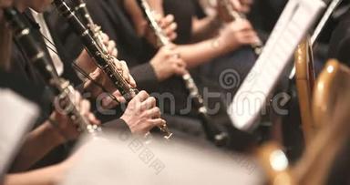 女音乐家演奏单簧管音乐会