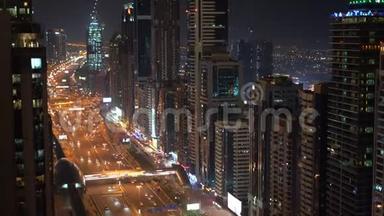 迪拜夜景，阿拉伯联合酋长国