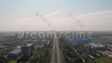 中国小城市道路的鸟瞰图