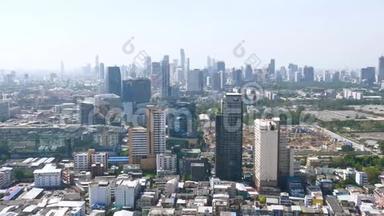 城市景观俯瞰城市天际线商业城市，曼谷市中心景观