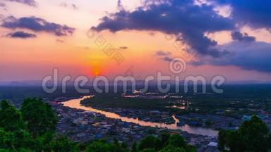 泰国的穆特西山观景台<strong>日夜</strong>不停。 这是汉丰省的主要旅游景点