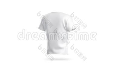 空白白色干净t恤模型，隔离，循环<strong>旋转</strong>