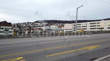 瑞士苏黎世城市哈德拉克桥4车道高速公路